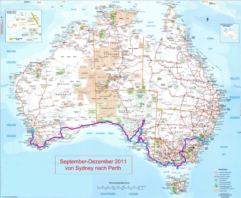 Route Sydney - Perth